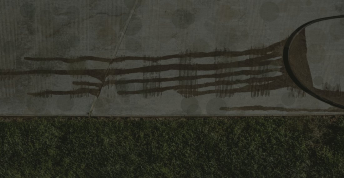 Concrete dirty with algae before pressure washing