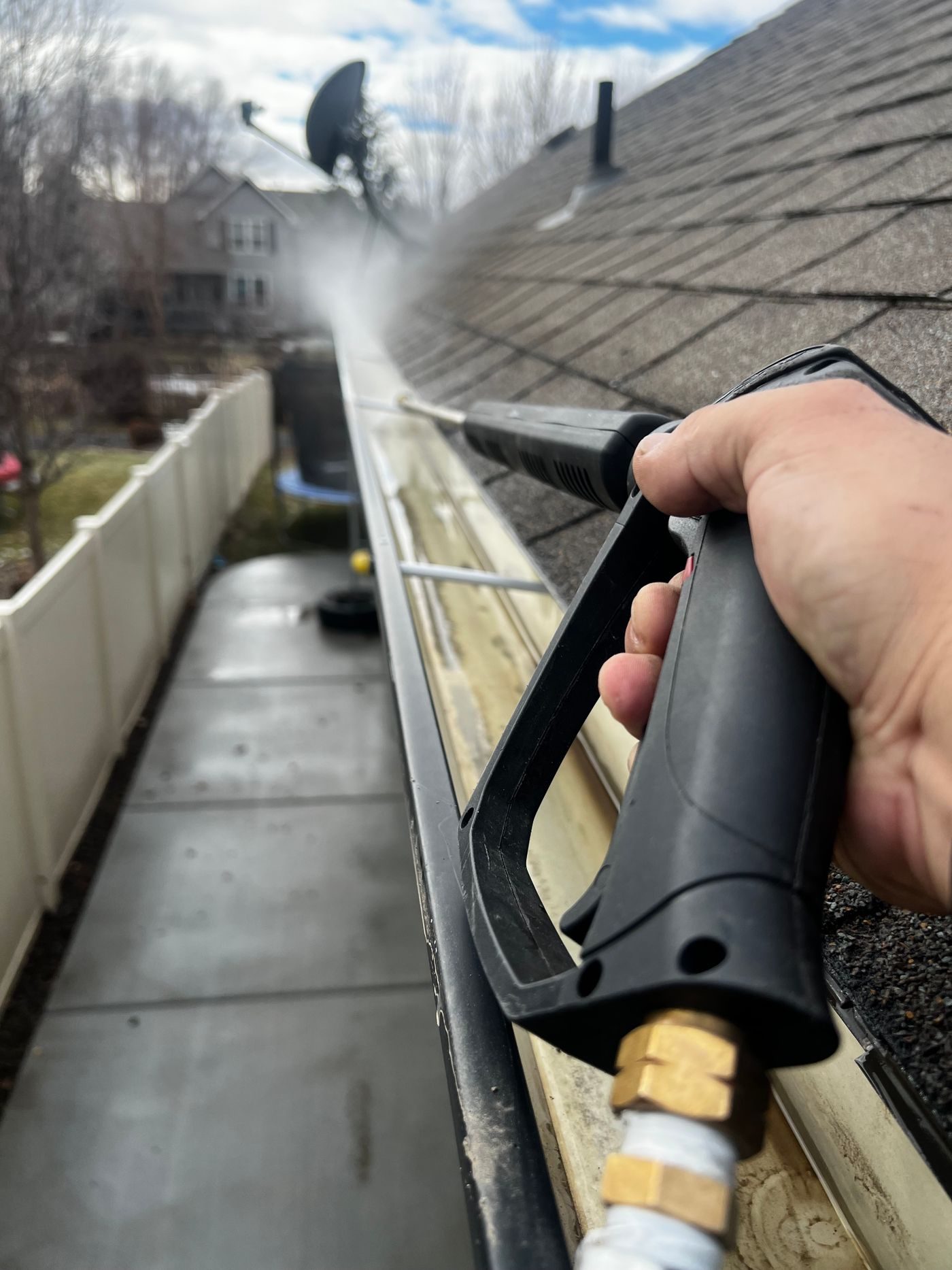 Roof with black algae streaks